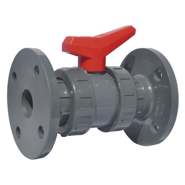 2 WAY BALL VALVE DOUBLE UNIÓN EXPORT WITH FLANGES EPDM